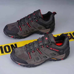 Low-Cut Trekking Shoes – Breathable Cotton-Lined Hiking Sneakers, Grey or Khaki