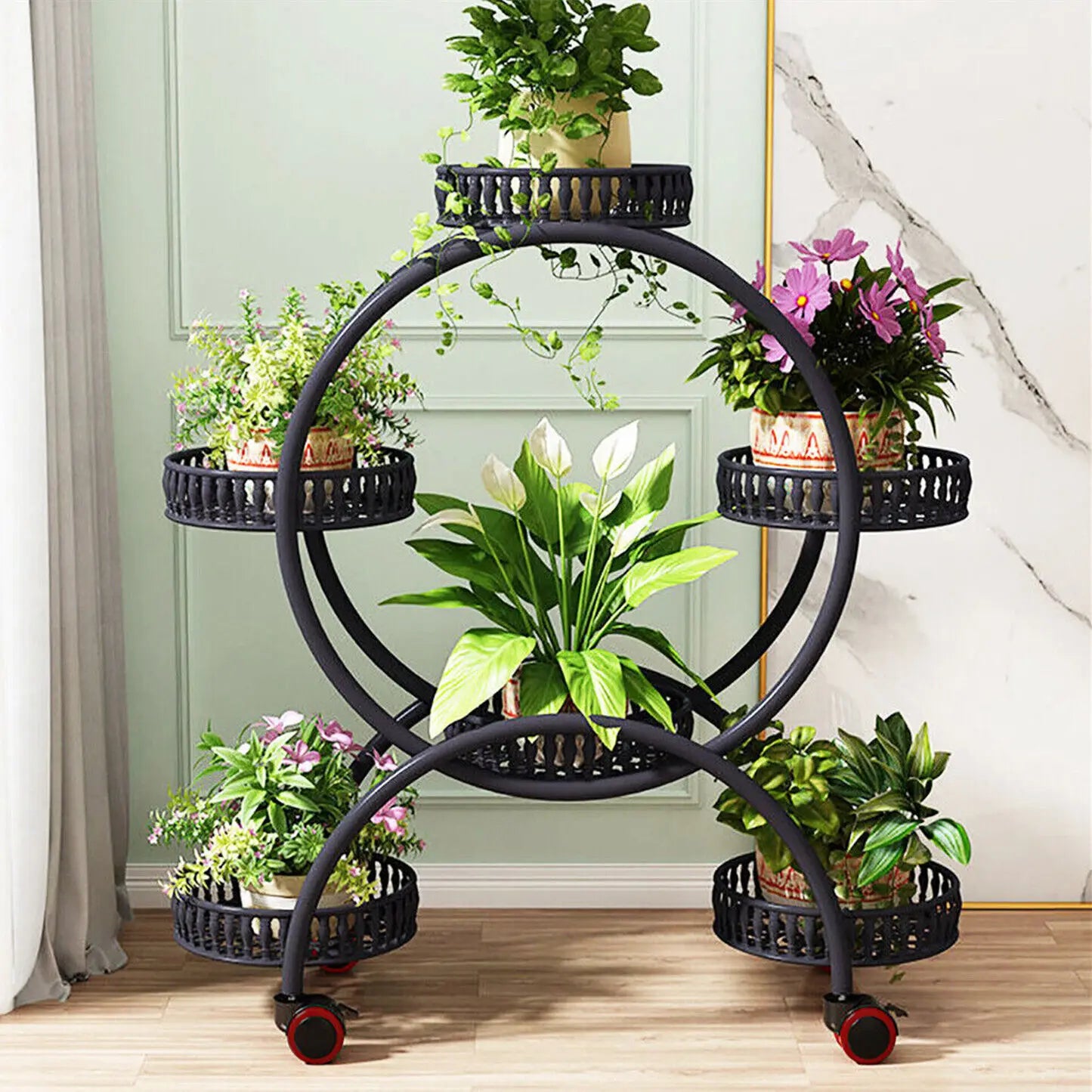 4 Tier Rolling Plant Stand with 6 Pots by Snagg A Rack