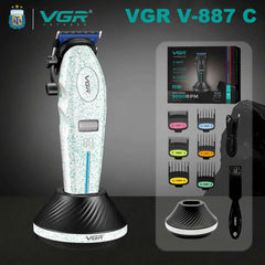 Professional 9000 RPM Master Clipper – Blue Zirconia Ceramic Blade System with 6 Speed Rolling Control & Charging Dock