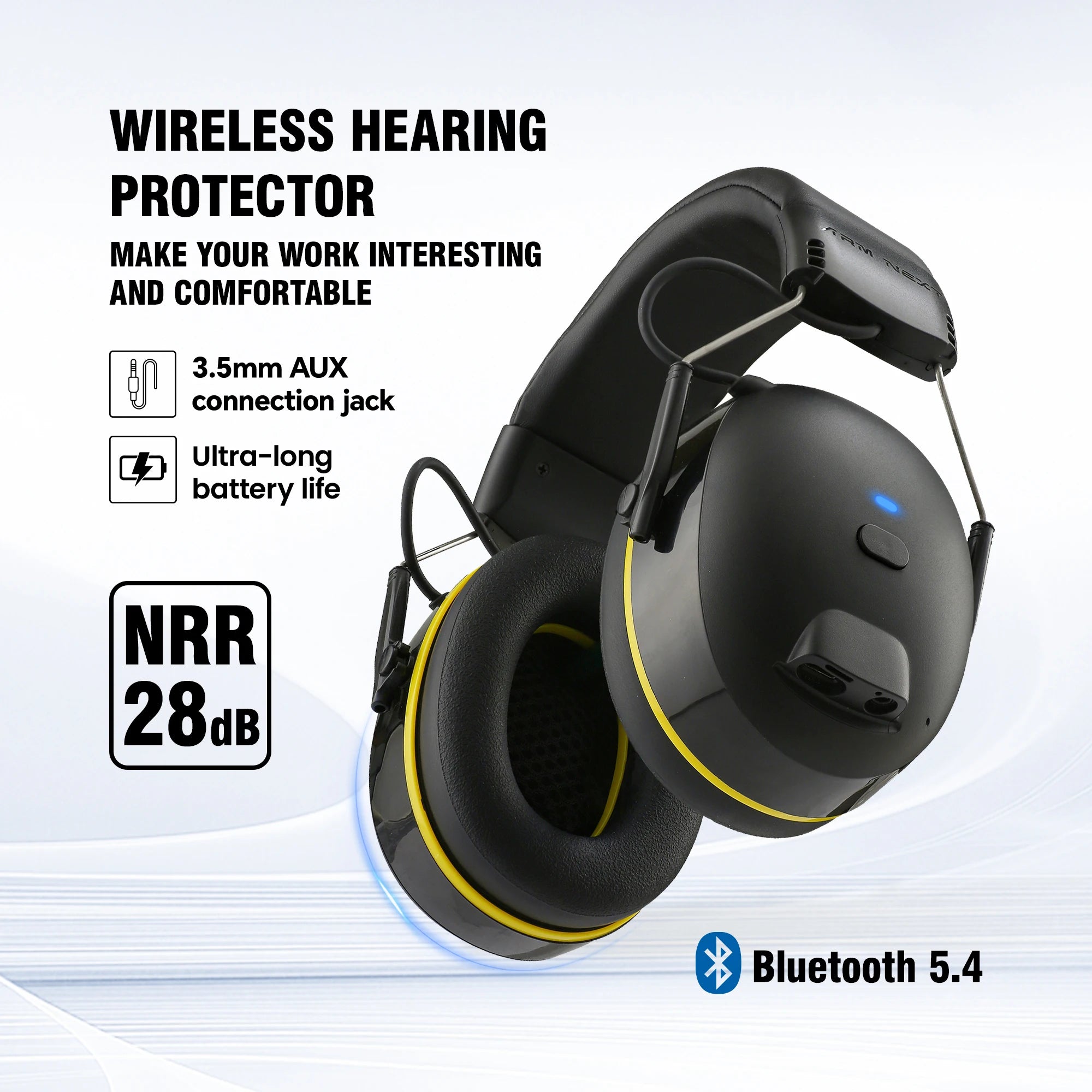 30dB Bluetooth 5.4 Earmuff Rechargeable Hearing Protection by Snagg A Safety Headphones