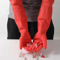 45cm Lengthen Dishwashing Cleaning Gloves Reusable Rubber Latex Kitchen Gloves Soft Comfortable Waterproof Household Clean Tool by Snagg A Gloves