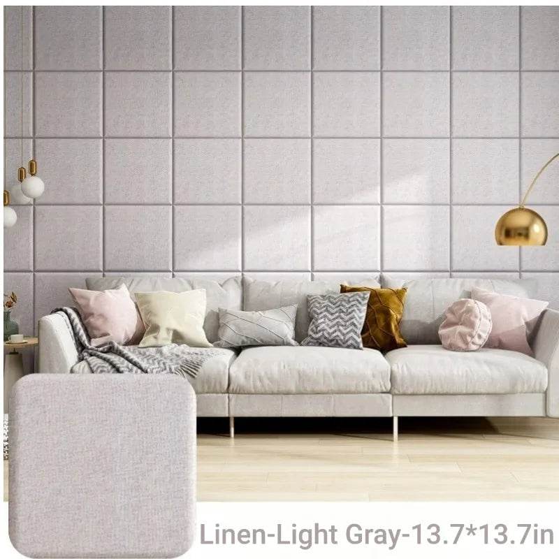 3D Self-Adhesive Linen Wall Panel Stickers - SnaggIt