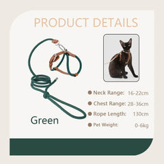 Adjustable Cat Chest Harness & Leash Set - SnaggIt