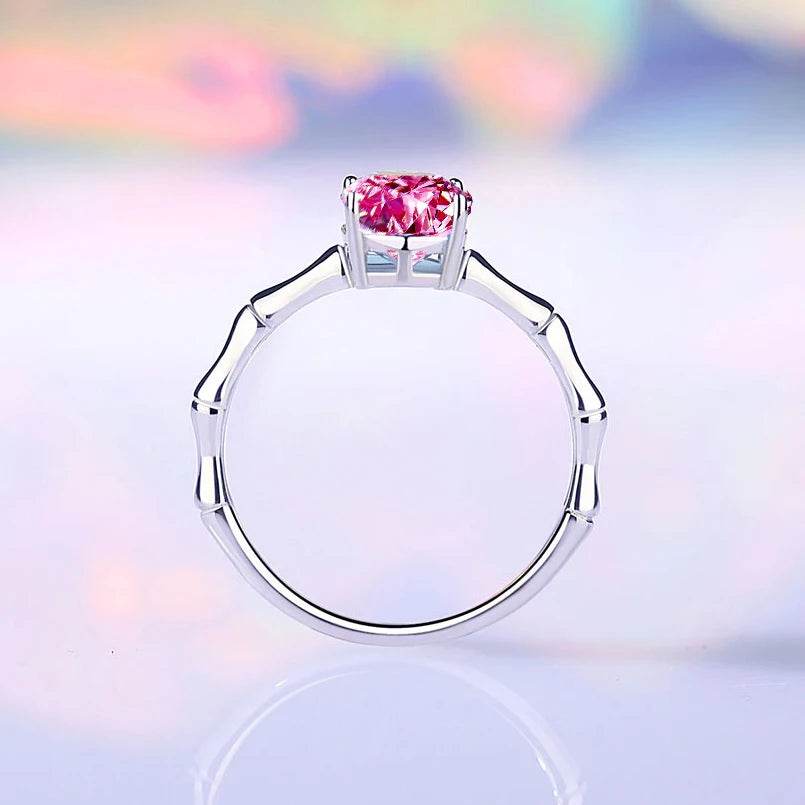 2ct Teal Oval Moissanite Bamboo Ring - SnaggIt