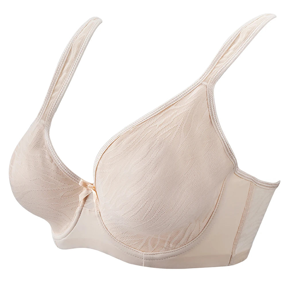 Plus Size Floral Lace Minimizer Bra | Underwire Full Coverage Unpadded High Support