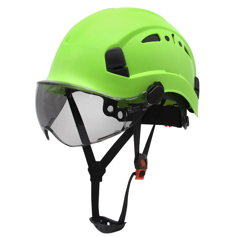Vented construction safety helmet with built-in visor – image 39