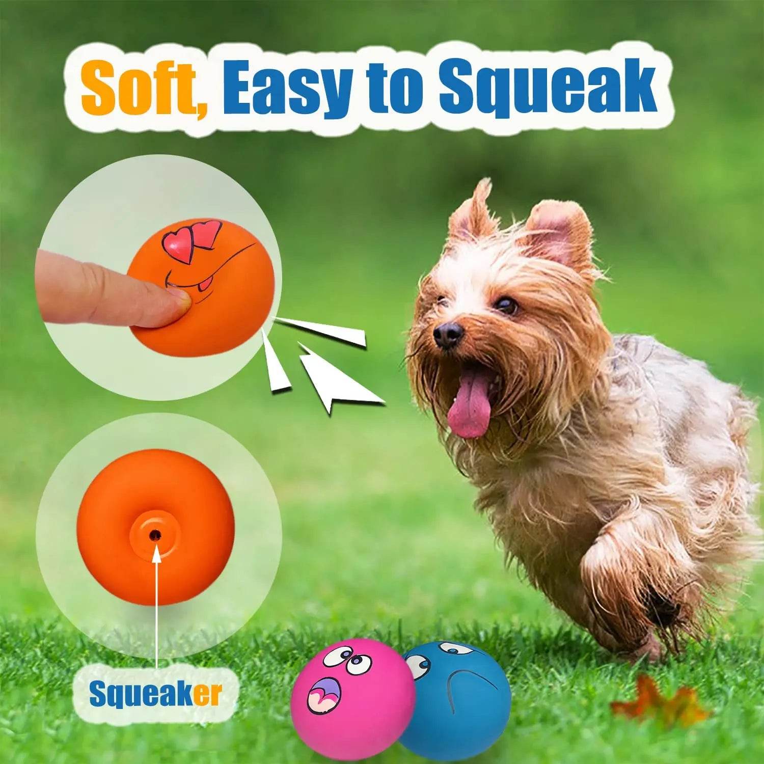 6PCS Latex Squeaky Dog Balls - SnaggIt