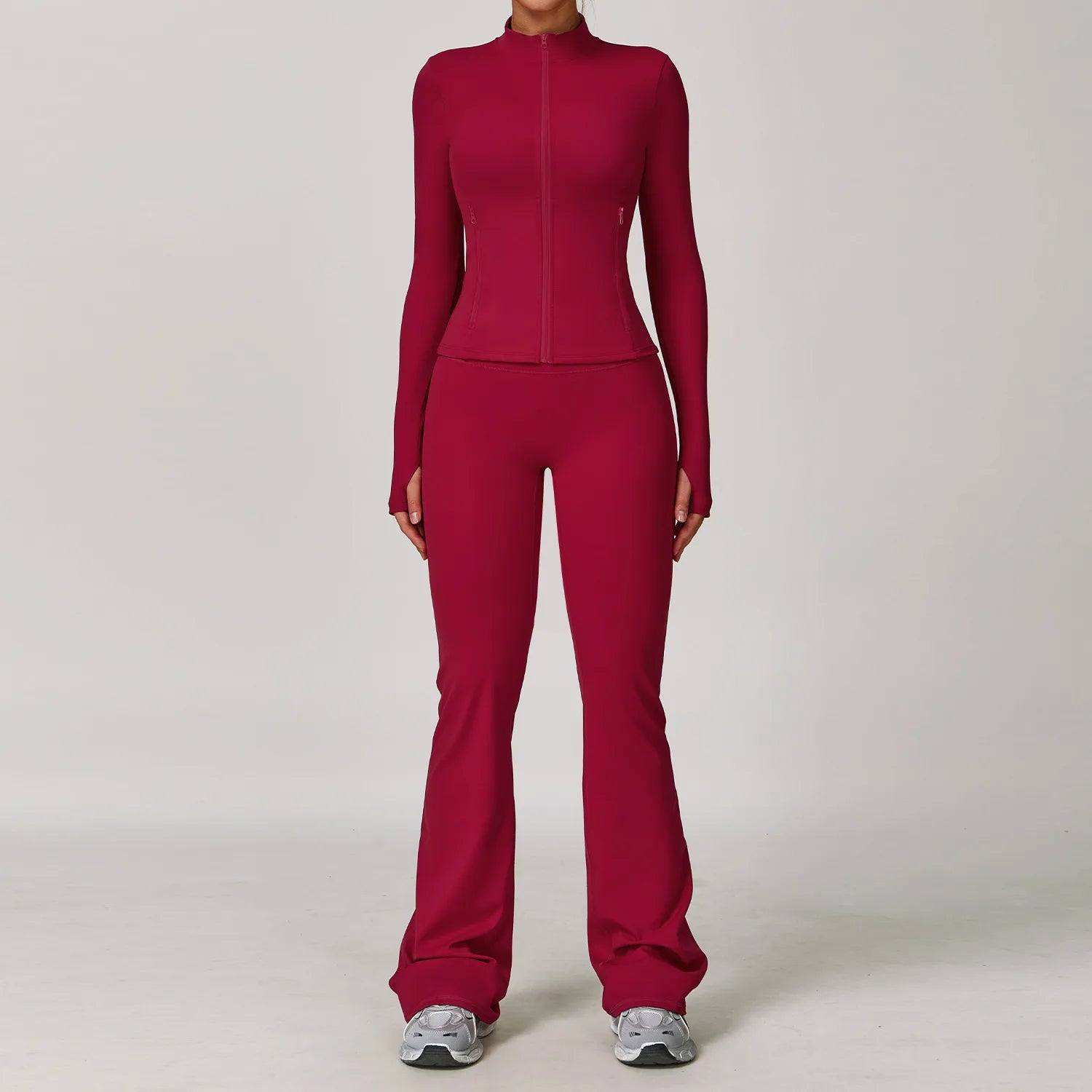 Women's 2/3-Piece Long Sleeve Yoga Suit | Sports Bra Running Workout Gym Tracksuit Athletic Wear
