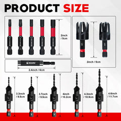 22pcs Countersink Drill Bit Set for Woodworking | Magnetic Extension Bit Holder Screwdriver Bits 1/4" Hex