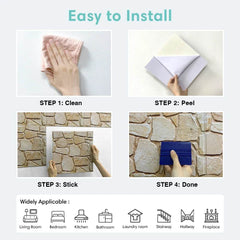 3D Faux Stone Tile Stickers - SnaggIt