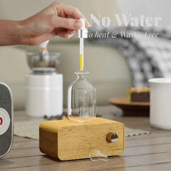 Waterless Nebulizing Essential Oil Diffuser – Rechargeable Wood & Glass Aroma Diffuser for Home & Office