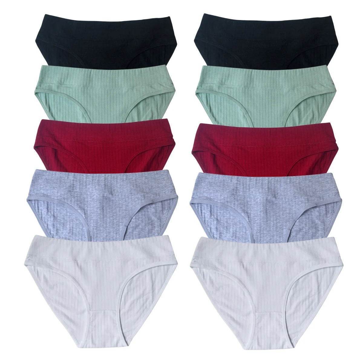 10-Pack Women’s Low-Waist Cotton Panties - SnaggIt