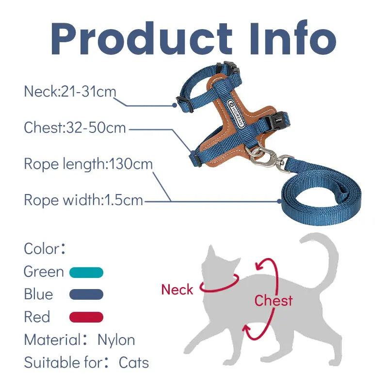 Travel Cat Harness & Leash Set by Snagg A Harness