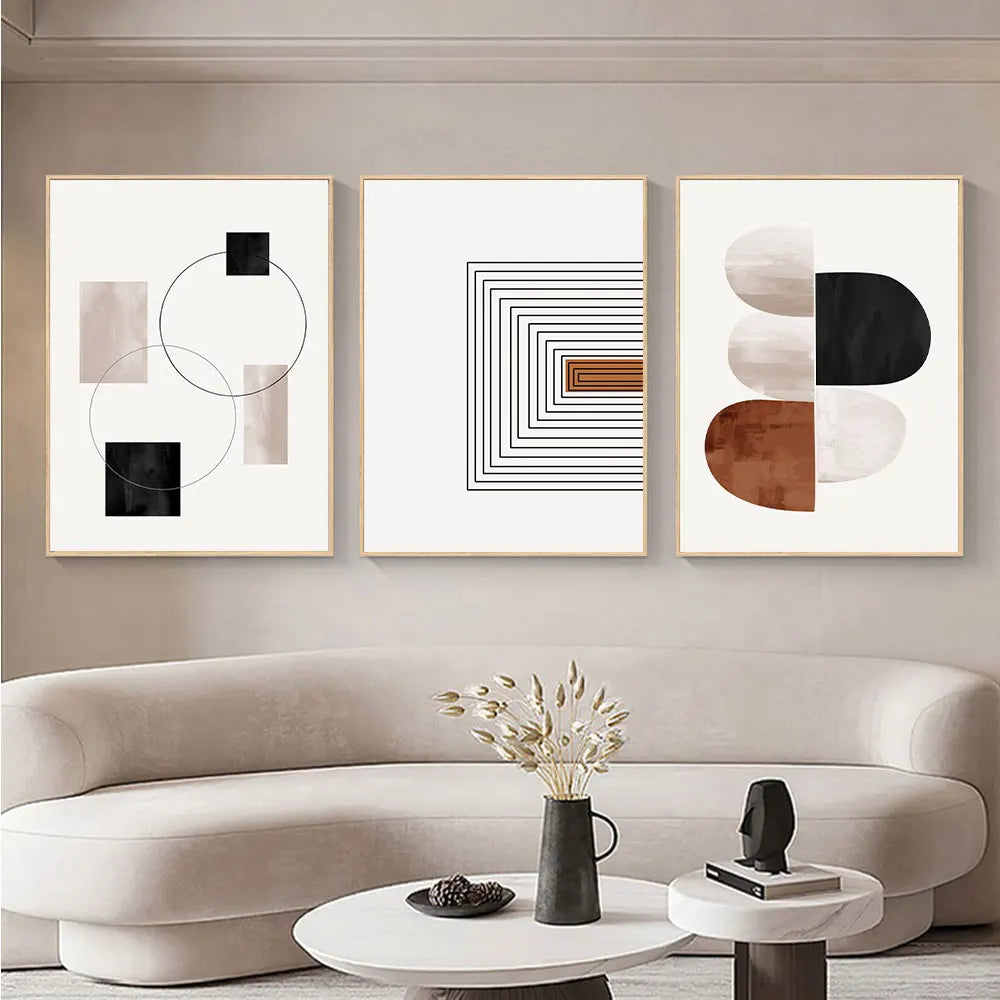 3 Pcs Geometric Abstract Wall Art by Snagg A Print