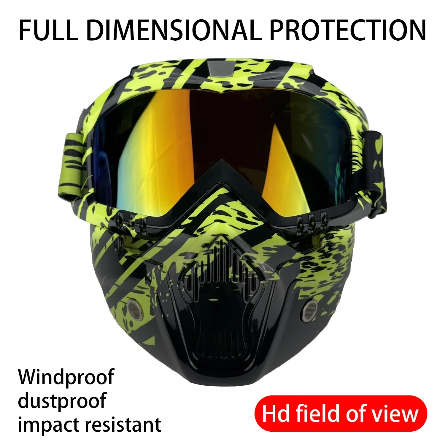 Motorcycle Face Mask with Goggles by Snagg A Motorcycle Goggles