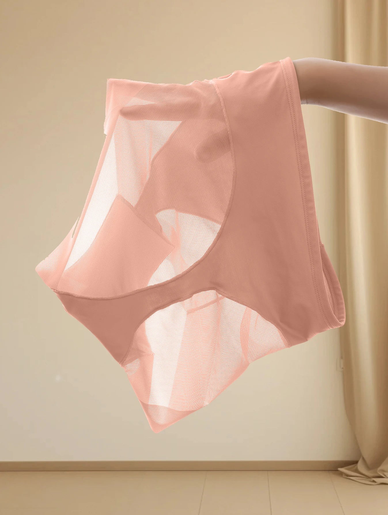 High Waist Seamless Briefs 2-Pack | Contrast Mesh Breathable Soft Women's Underwear