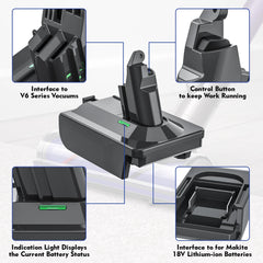 Dyson V6 V7 V8 battery converter with low-battery light – image 8