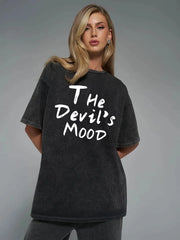 The Devils Mood Print Womans Streetwear T-Shirt