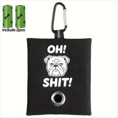 Funny "OH SH*T" Pet Waste Bag Holder | Durable Oxford Fabric Leash Dispenser