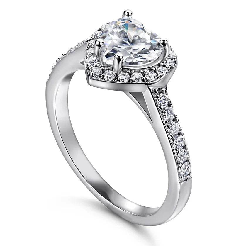 1–2ct Pink Heart Moissanite Ring - SnaggIt