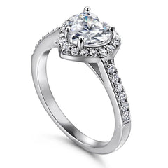 1–2ct Pink Heart Moissanite Ring - SnaggIt