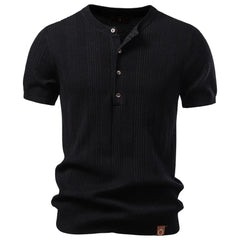 Men's New Henley Neck T-Shirt | Lightweight Summer Social & Daily Top