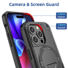 Kickstand Magnetic Shockproof With Strap Case - For iPhone 15 Series - Phone Cases & Covers