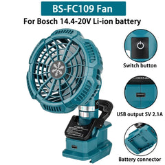 Clip-on cordless fan for Bosch 18V batteries – image 7