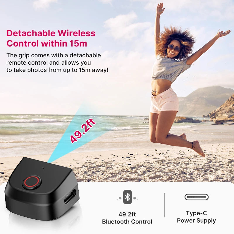MagSafe Bluetooth Shutter Smartphone Camera Handle Grip Selfie Stablizer by Snagg A Phone Holder