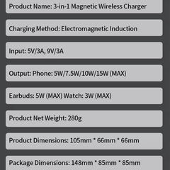3 in 1 Wireless Charger Rotating Magnetic for Apple by Snagg A Charging Station