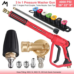 4000 PSI Spray Gun with Nozzles & Foam Lance Kit by Snagg A Foam Cannon