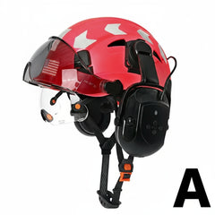 Safety Helmet With Bluetooth Earmuffs Double Visors Reflective Stickers by Snagg A Safety Helmet