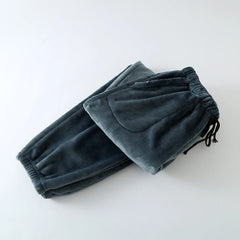 Men's Thickened Flannel Sleep Pants | Winter Loose High Waist Straight Leg Coral Velvet Fleece