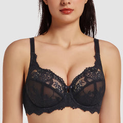 Plus Size Minimizer Bra | Full Coverage Lace Underwire Unlined