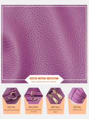 Genuine Leather Pillow Handbag – Simple High-Quality Small Shoulder & Crossbody Bag for Women