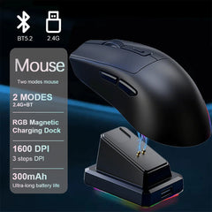 X11 Lightweight Wireless Gaming Mouse | PAW3311 Sensor & Magnetic RGB Charging Dock