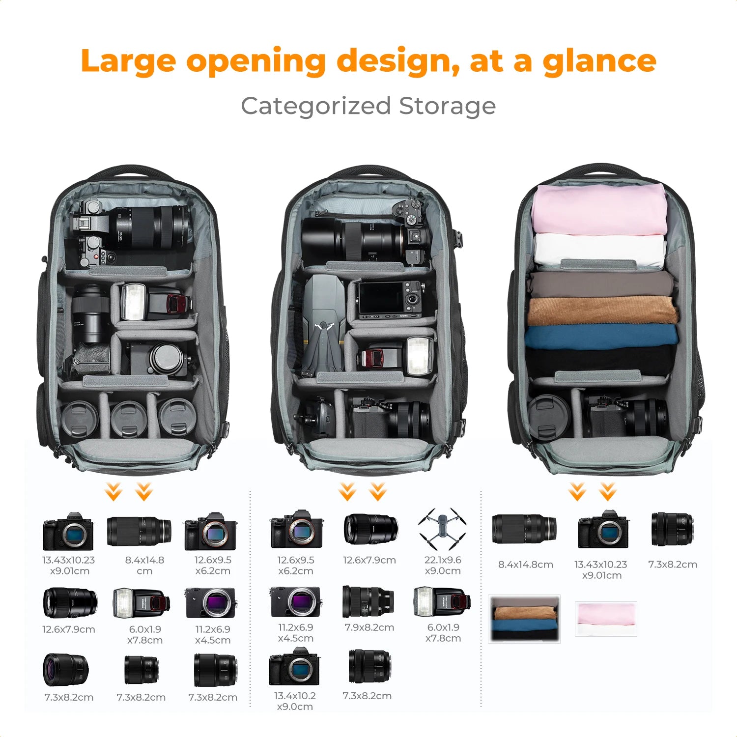 32L/25L Large Camera Backpack with Tripod Strap & Rain Cover – 15" Laptop