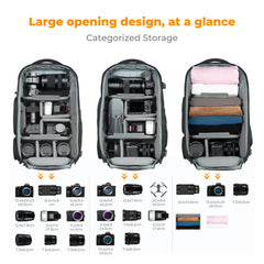 32L/25L Large Camera Backpack with Tripod Strap & Rain Cover – 15" Laptop