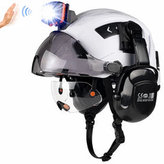 4-in-1 construction safety helmet kit with visors, earmuffs and headlamp – image 8