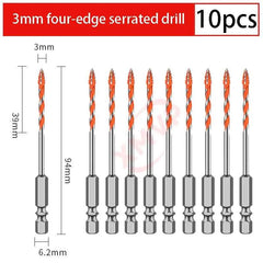 Four Edge Serrated Eccentric Drill Bit Set & High Hardness Multi Material Dry Drilling Bits