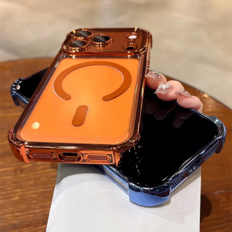Transparent Airbag Magsafe Shockproof Case for iPhone 15 Series - Phone Cases & Covers