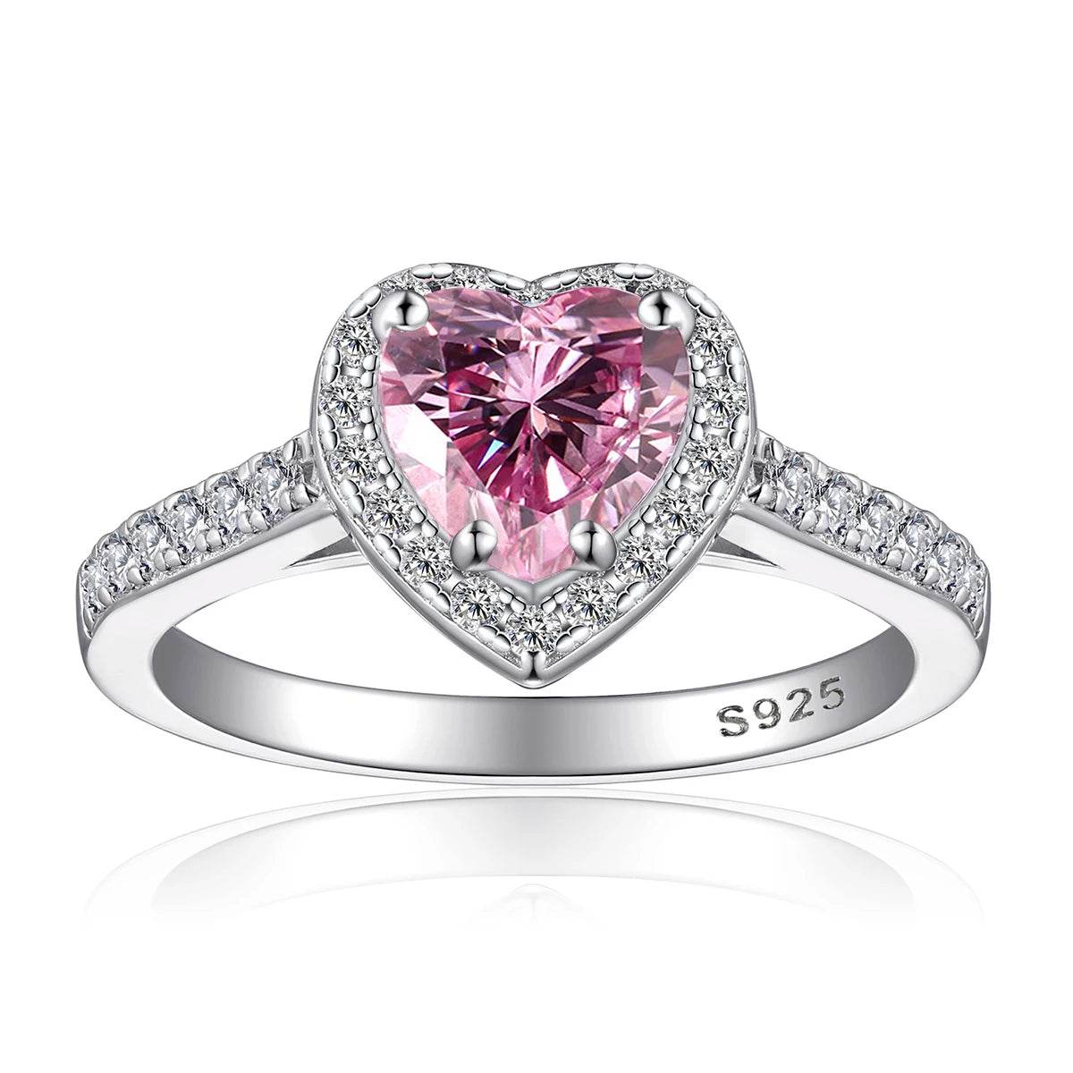 1–2ct Pink Heart Moissanite Ring - SnaggIt