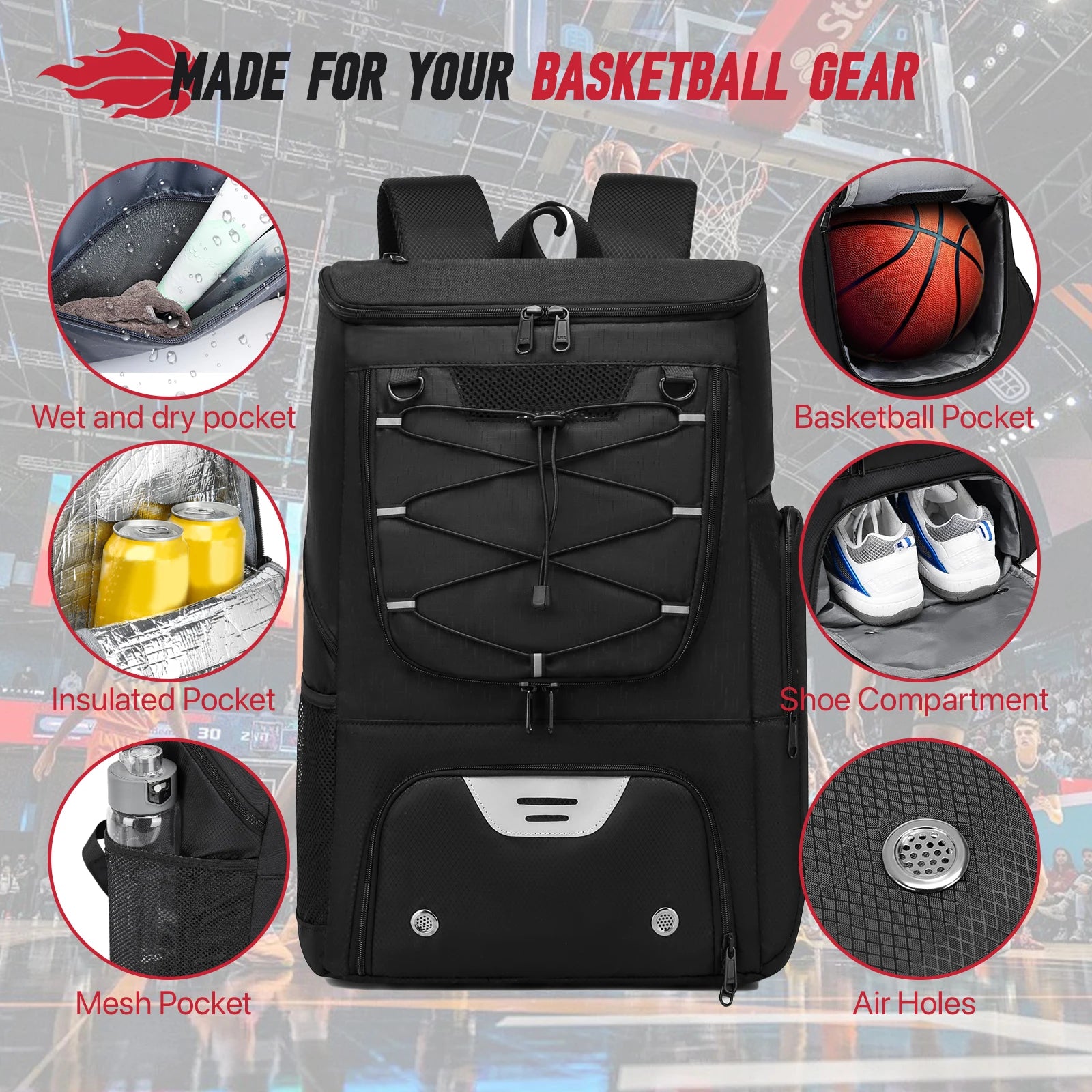 Football & Basketball Sports Backpack by Snagg A Backpack