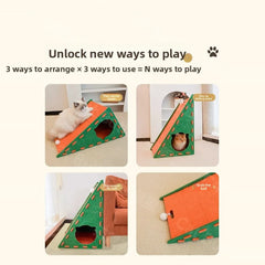 Vertical Felt Cat Scratcher & House by Snagg A Scratcher