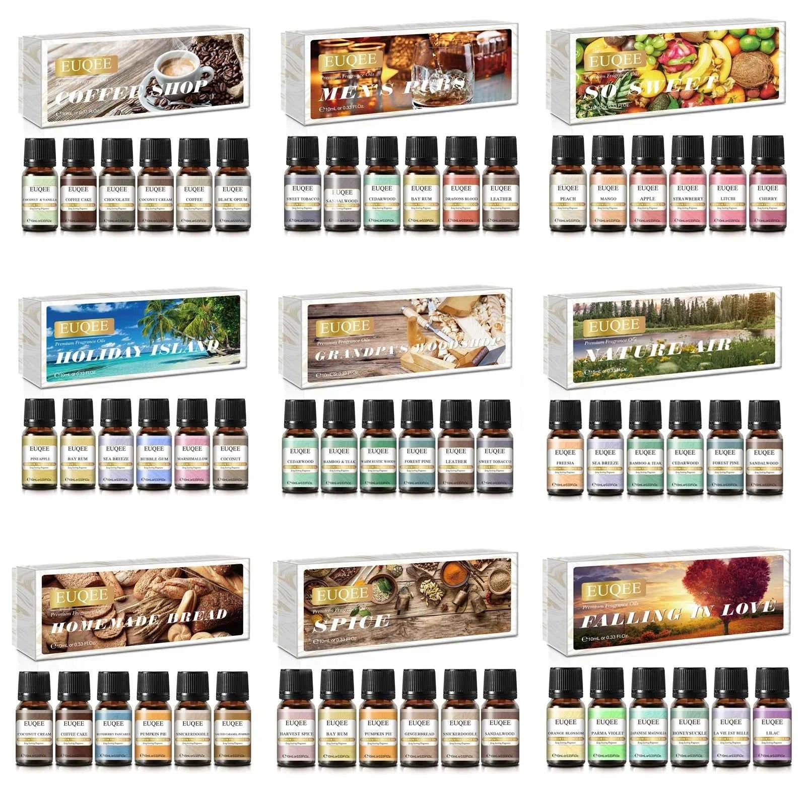 6 Piece Fragrance Oil Collection – Premium 10ml Aroma Diffusion Set for Home & Crafting