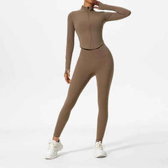 Women's 2-Piece Ultra-Soft Long Sleeve Gym Set | Quick-Dry Yoga Leggings Suit Sports Jacket