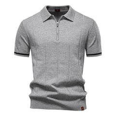 Men's Sport Zipper Polo | Athletic Social & Office Slim Fit Top