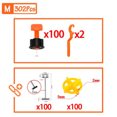 Tile Leveling System Kit 51–402pcs | Floor & Wall Tile Clips Spacers Leveler for Porcelain Ceramic