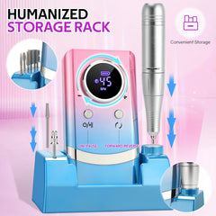 Professional 45,000 RPM V8 Series Electric Nail Drill – High Performance Rechargeable Manicure Station & Power Bank