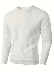 Men’s Jacquard Check Pullover | Autumn/Spring Crew Neck Knitted Sweater